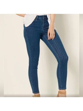 Laurie felt metallic pinstripe ankle skinny jeans size 12P